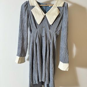 Collard Tweed Mini Dress